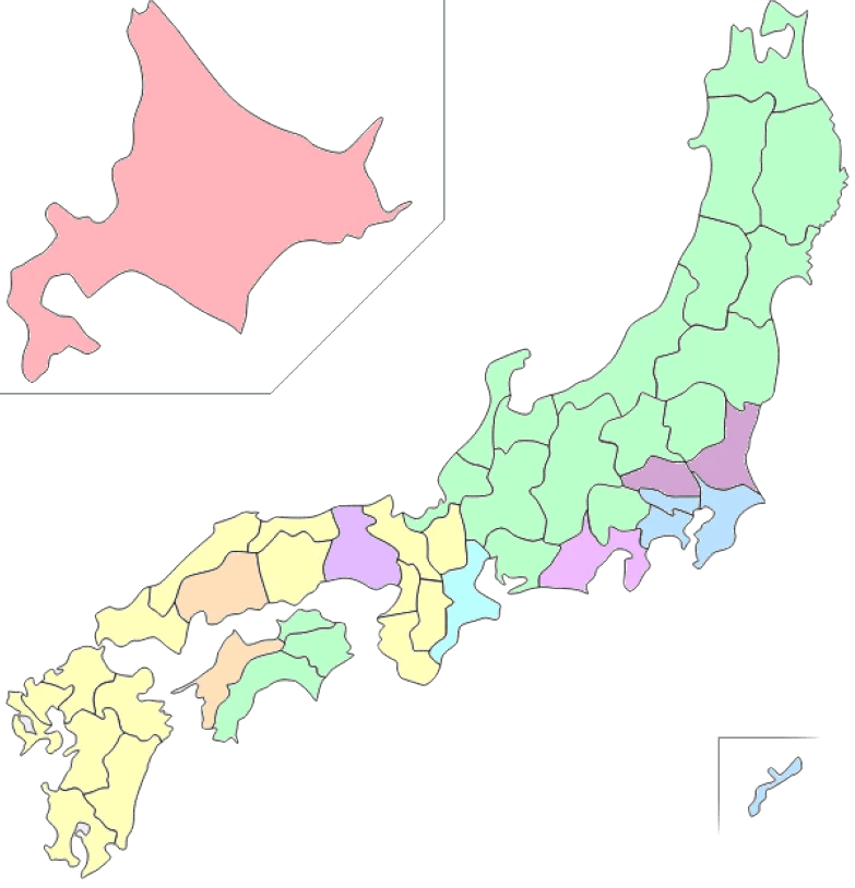 今川焼名称分布図